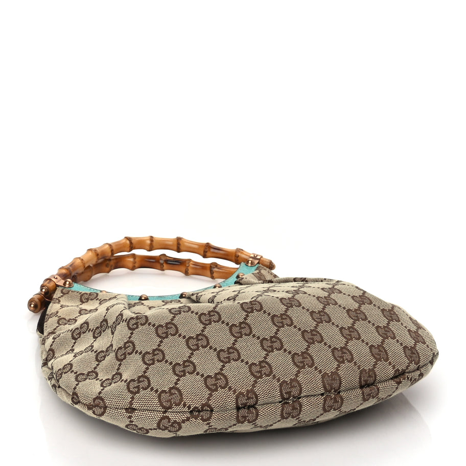 Gucci Monogram Small Bamboo Handbag Turquoise Image 3