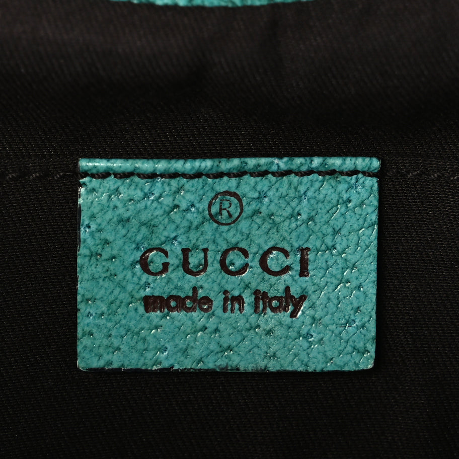 Gucci Monogram Small Bamboo Handbag Turquoise Image 5
