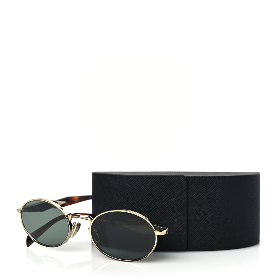 Prada Metal Logo Sunglasses SPR 65ZS Gold Image 7
