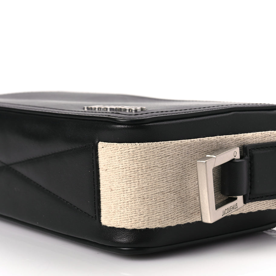 Jacquemus  Smooth Calfskin Le Cuerda Horizontal Black Image 8