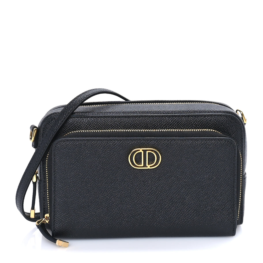 Christian Dior Grained Calfskin Caro Double Pouch Black Image 1