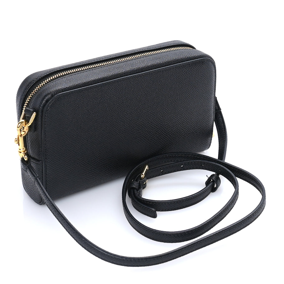 Christian Dior Grained Calfskin Caro Double Pouch Black Image 2