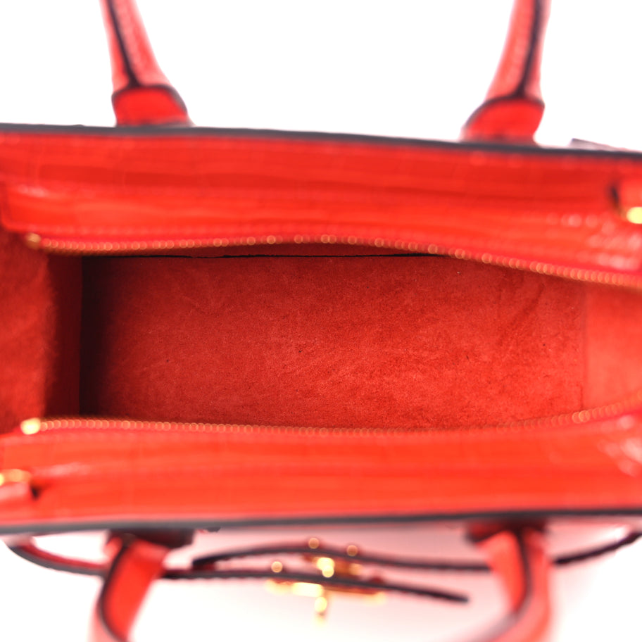 Mulberry Crocodile Embossed Micro Zipped Bayswater Hibiscus Red Image 4