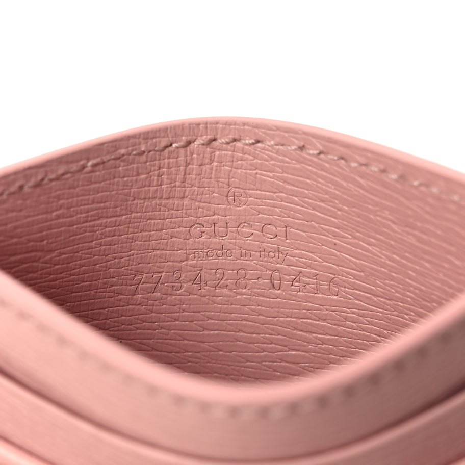 Gucci Calfskin Script Card Holder Light Pink Image 6