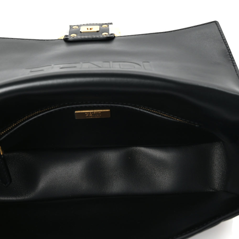 Fendi Nappa FF 1974 Embossed Baguette Black Image 5