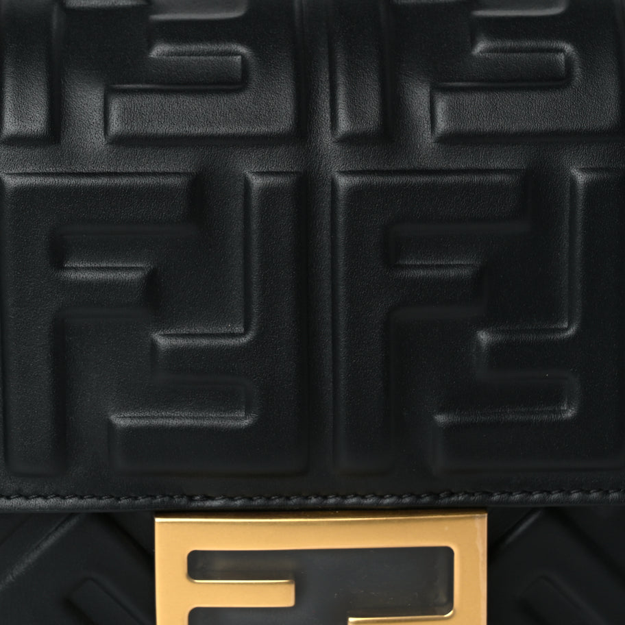 Fendi Nappa FF 1974 Embossed Baguette Black Image 6