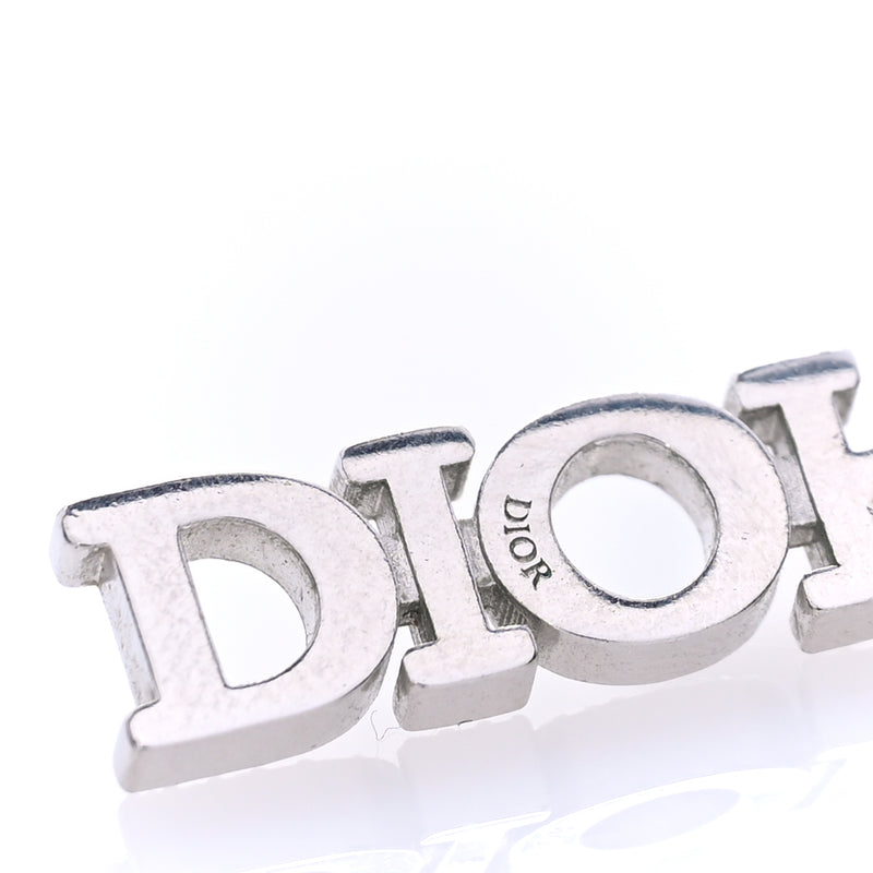  Christian Dior Crystal Dio(r)evolution Logo Hoop Drop Earrings  Silver