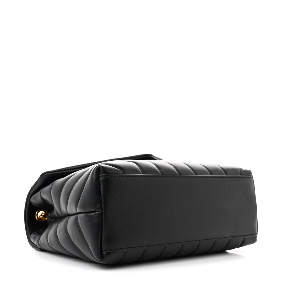 Saint Laurent Calfskin Y Quilted Monogram Small Loulou Chain Satchel Black Image 4