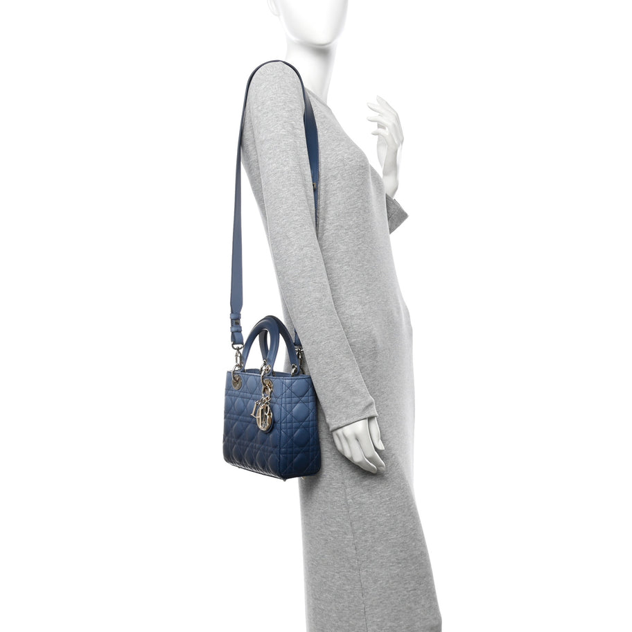Christian Dior Lambskin Cannage Gradient Small My ABCDior Lady Dior Indigo Blue Image 2