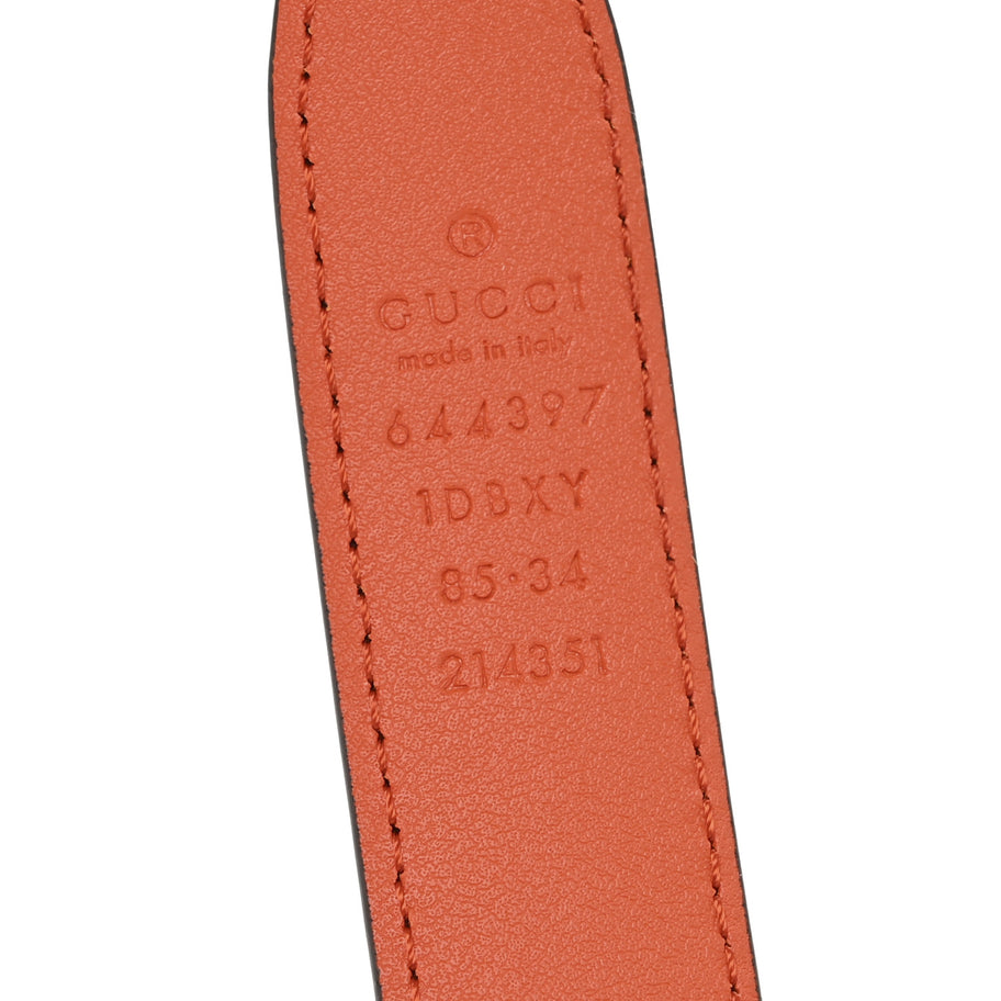 Gucci Efesto Leather Womens Horsebit 15/23mm Belt 85 34 Orange Image 5