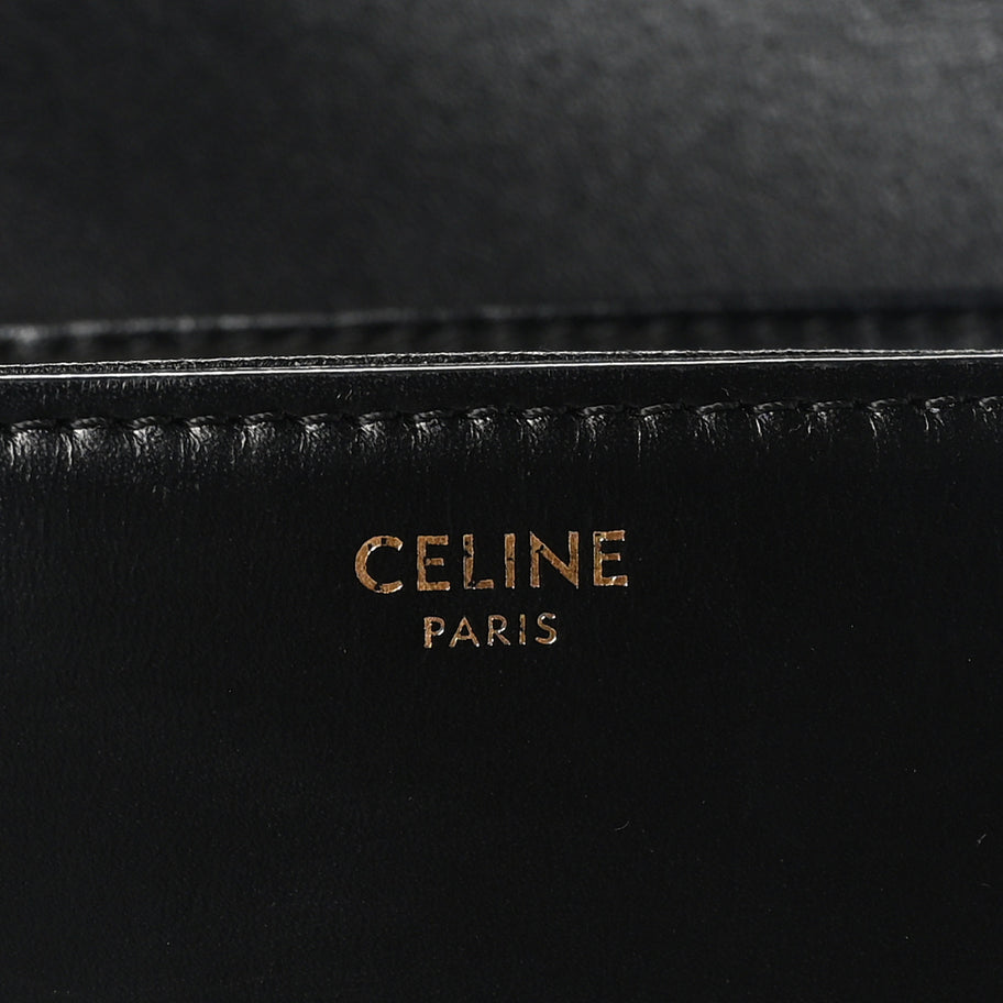 Celine Shiny Calfskin Teen Triomphe Black Image 6