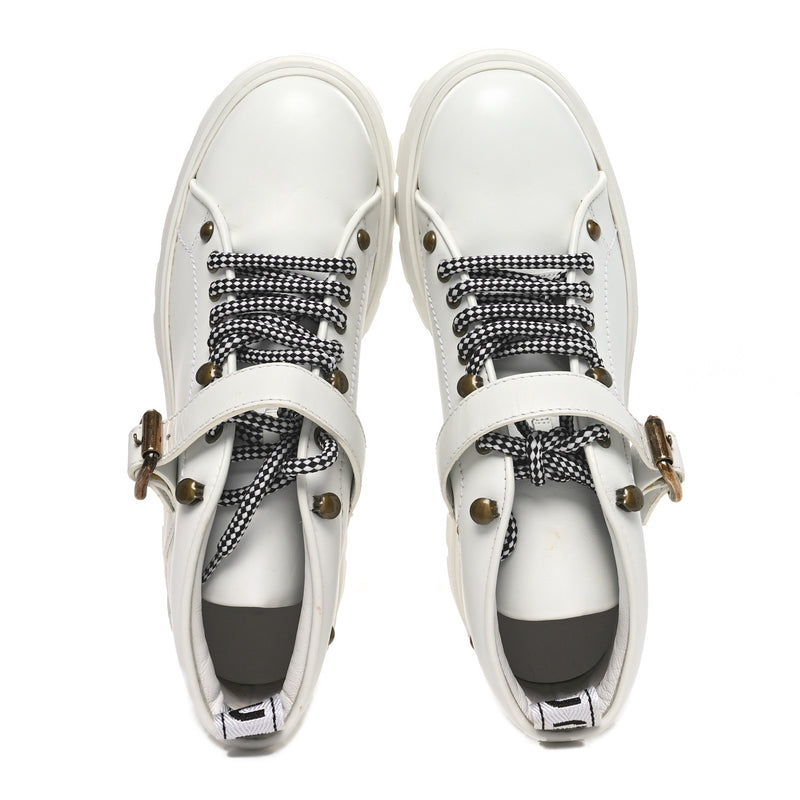  Miu Miu Calfskin Lace Up Ankle Boots 40 White