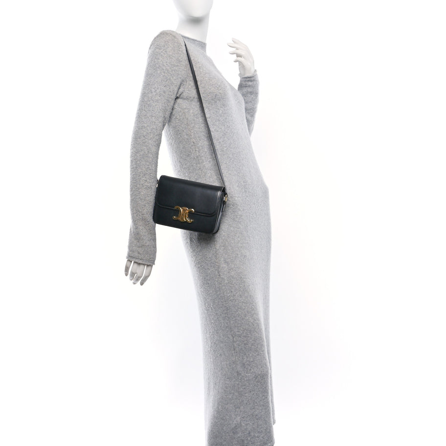 Celine Shiny Calfskin Teen Triomphe Black Image 2