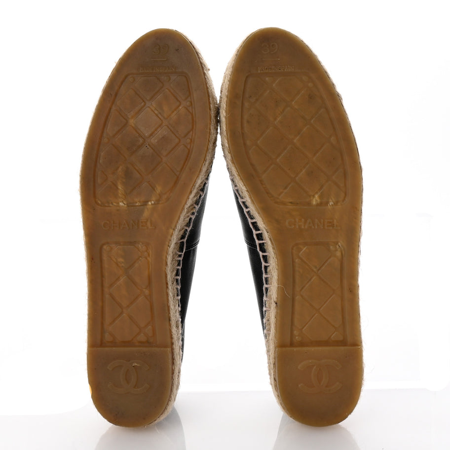 Chanel Lambskin CC Espadrilles 39 Black Image 6
