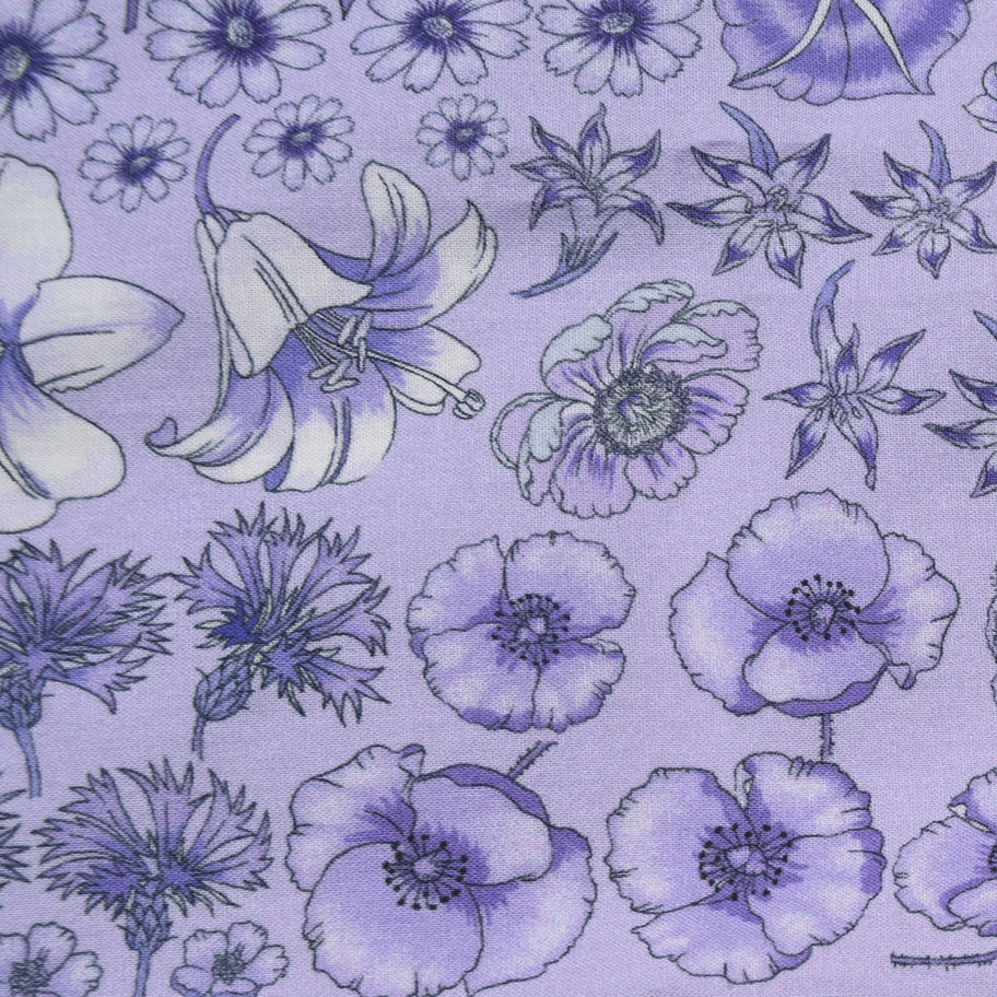 Gucci Cotton Floral Square Scarf Purple Image 3