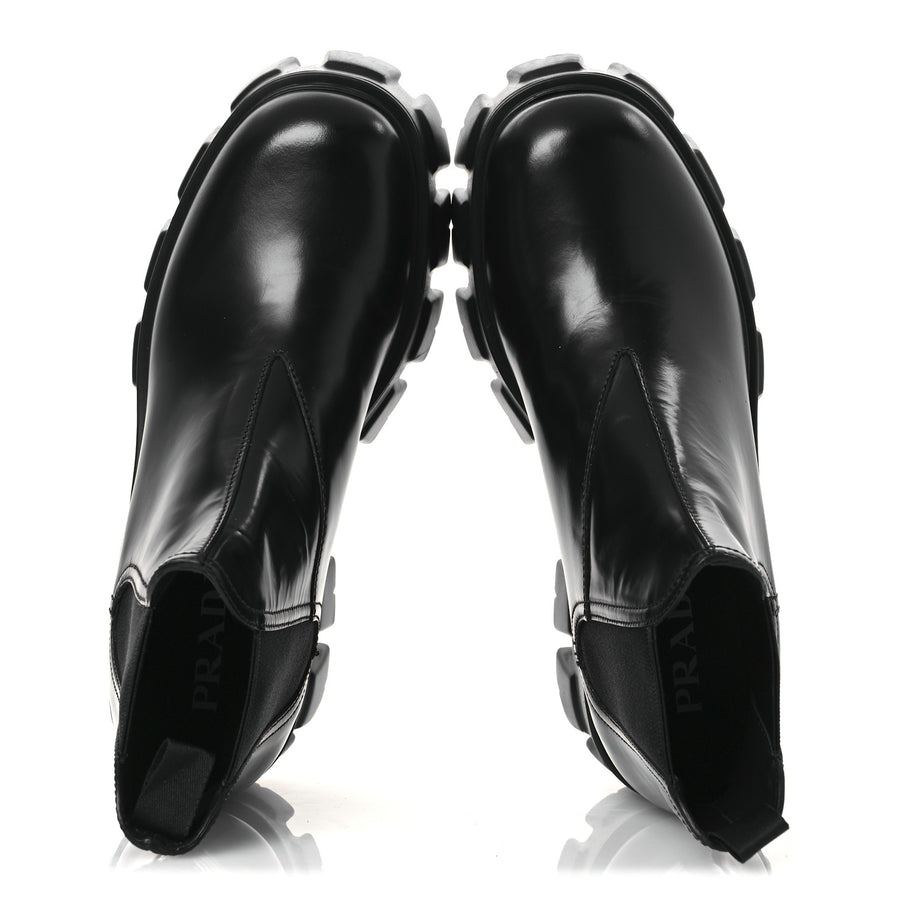 Prada Spazzolato Rois Monolith Chelsea 55mm Ankle Boots 41 Black Image 2
