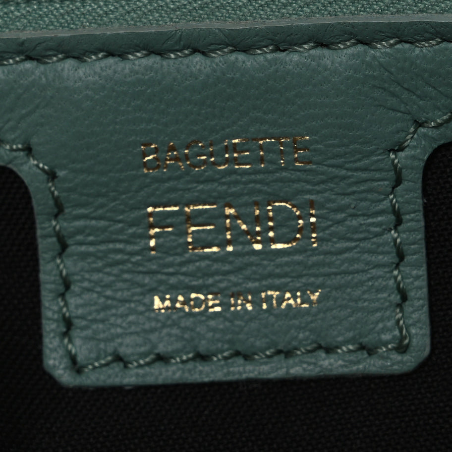 Fendi Nappa FF 1974 Embossed Baguette Menta Image 6