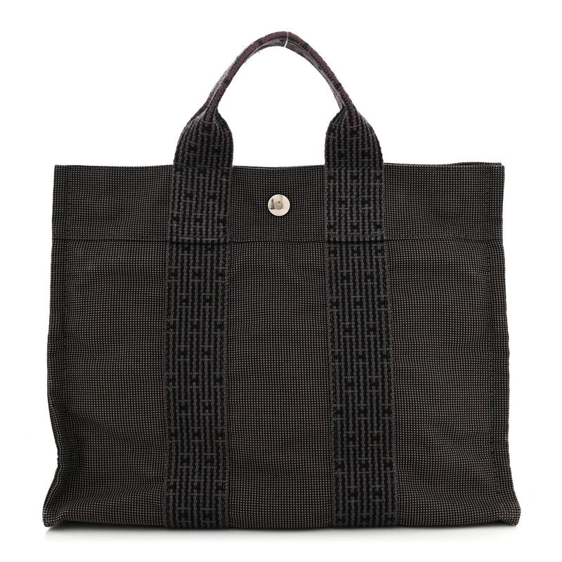  Hermes Canvas Herline PM Tote Grey