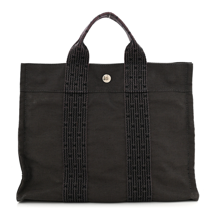 Hermes Canvas Herline PM Tote Grey Image 1