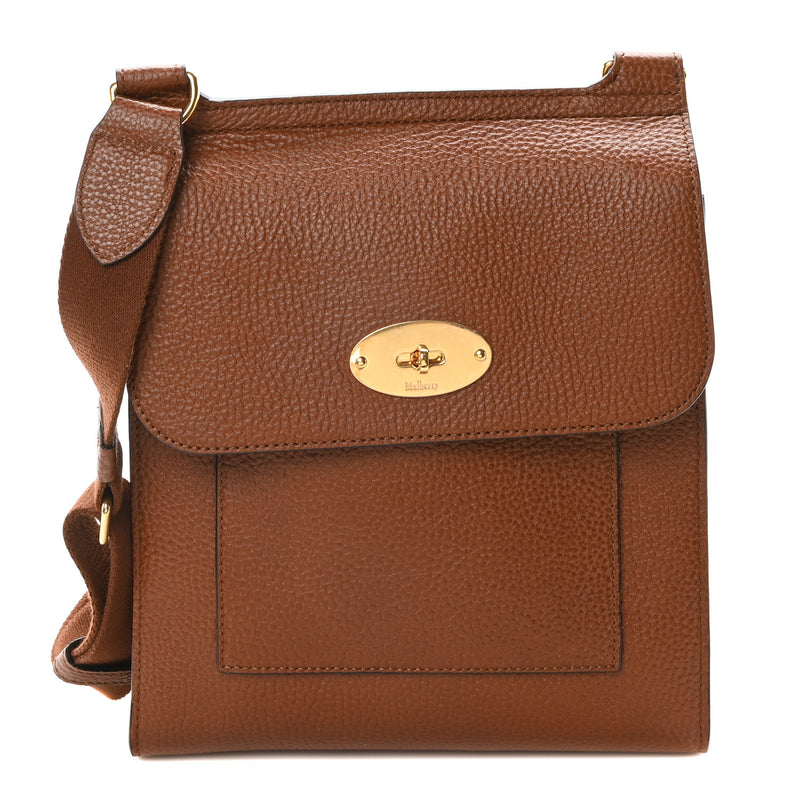  Mulberry Grain Calfskin New Antony Messenger Crossbody Oak
