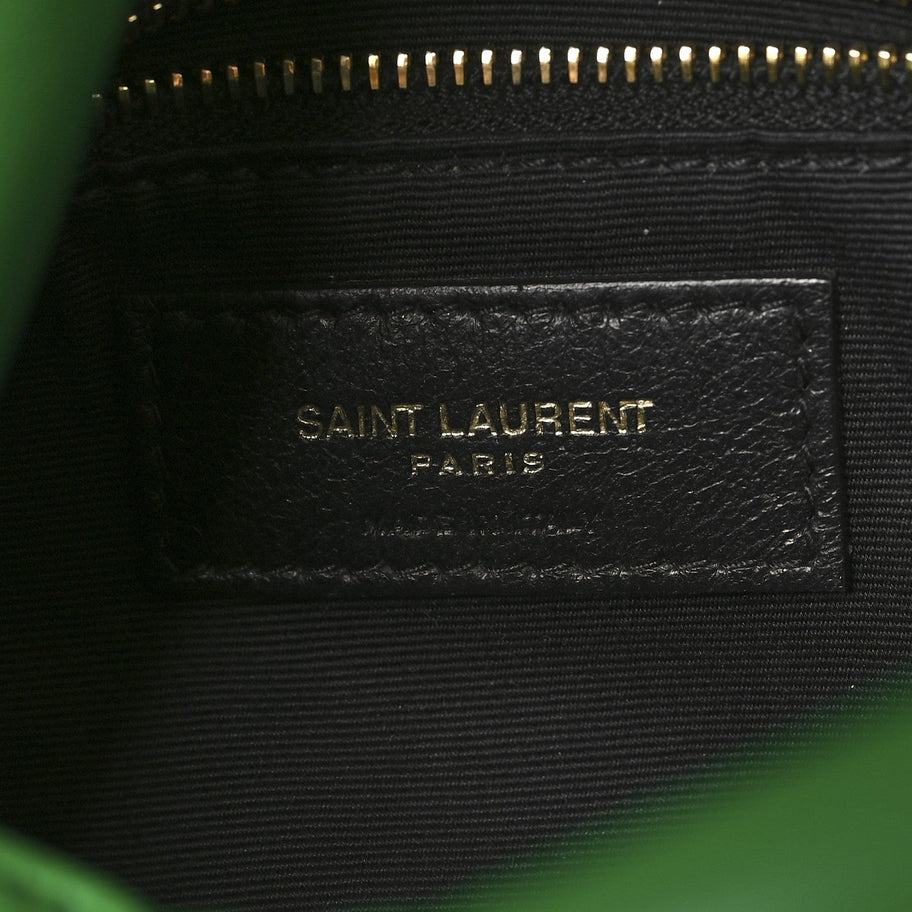 Saint Laurent Lambskin Quilted Small Loulou Puffer Monogram Chain Satchel New Vert Image 6