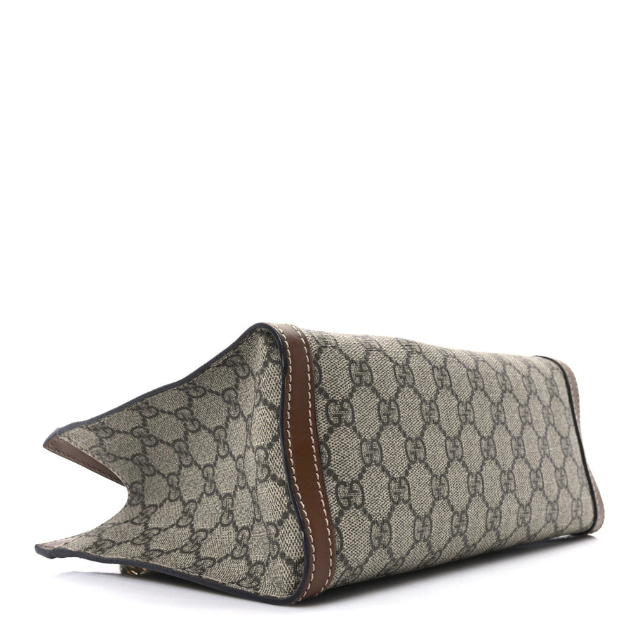 Gucci GG Supreme Monogram Calfskin Small Padlock Tote Beige Ebony Tuscany Image 4