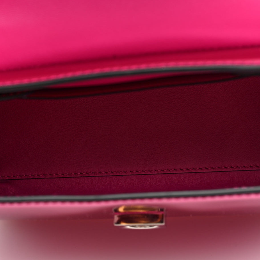 Versace Patent Calfskin Mini La Medusa Chain Top Handle Bag Fuchsia Image 5