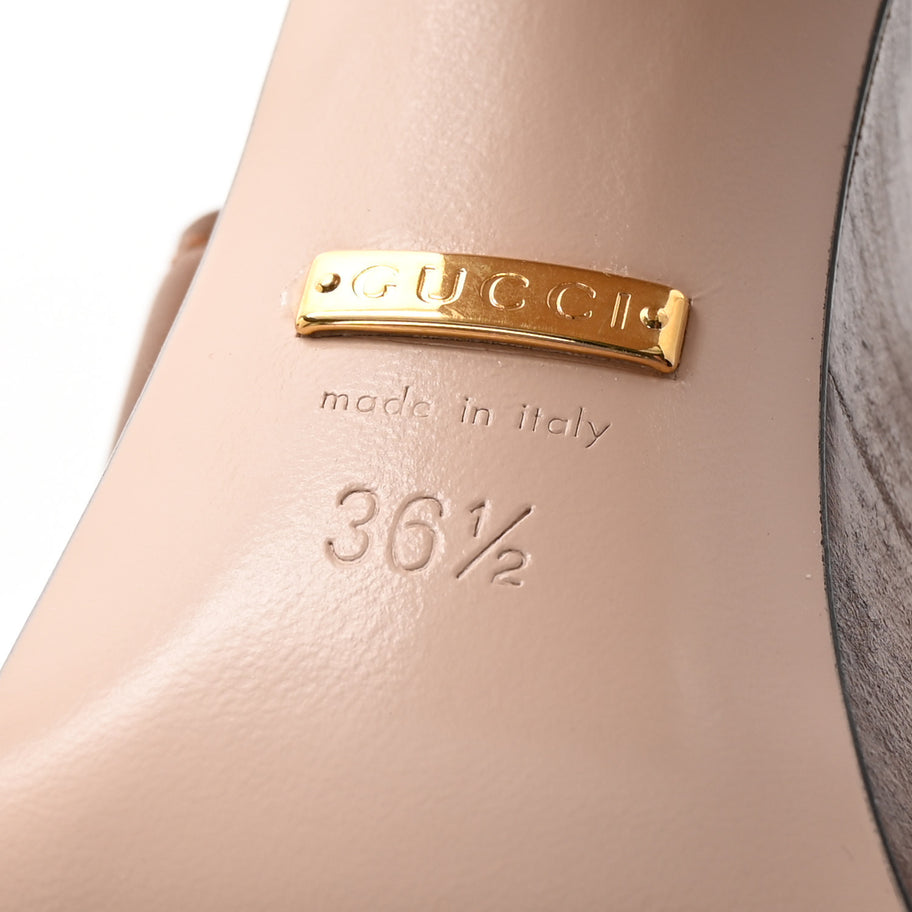 Gucci Cosmos Softy Calfskin Wooden InterLocking G Cut-Out 30/120mm Platform Sandals 36.5 Cuir Image 7