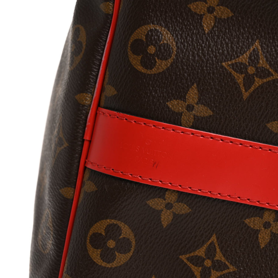 Louis Vuitton Calfskin Monogram Keepall Bandouliere 50 Coquelicot Image 5