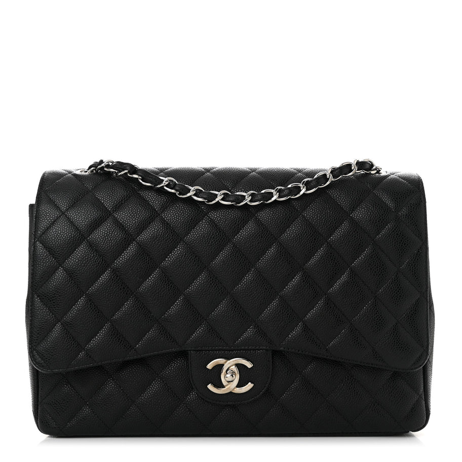 Chanel Caviar Quilted Maxi Double Flap Black Image 1