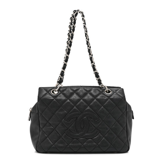  Chanel Caviar Quilted Petit Timeless Tote PTT Black