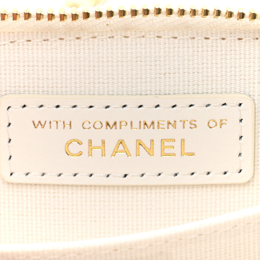 Chanel Tweed Quilted Bow Flap Card Holder On Chain White Image 7