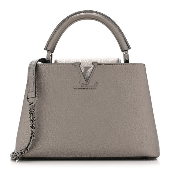 Louis Vuitton Metallic Calfskin Capucines BB Etain Image 1