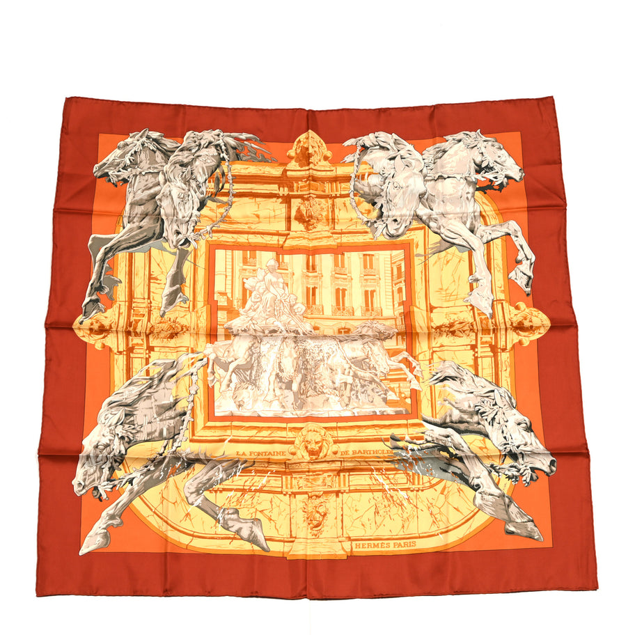 Hermes Silk La Fontaine De Bartholdi Scarf 90 Image 1