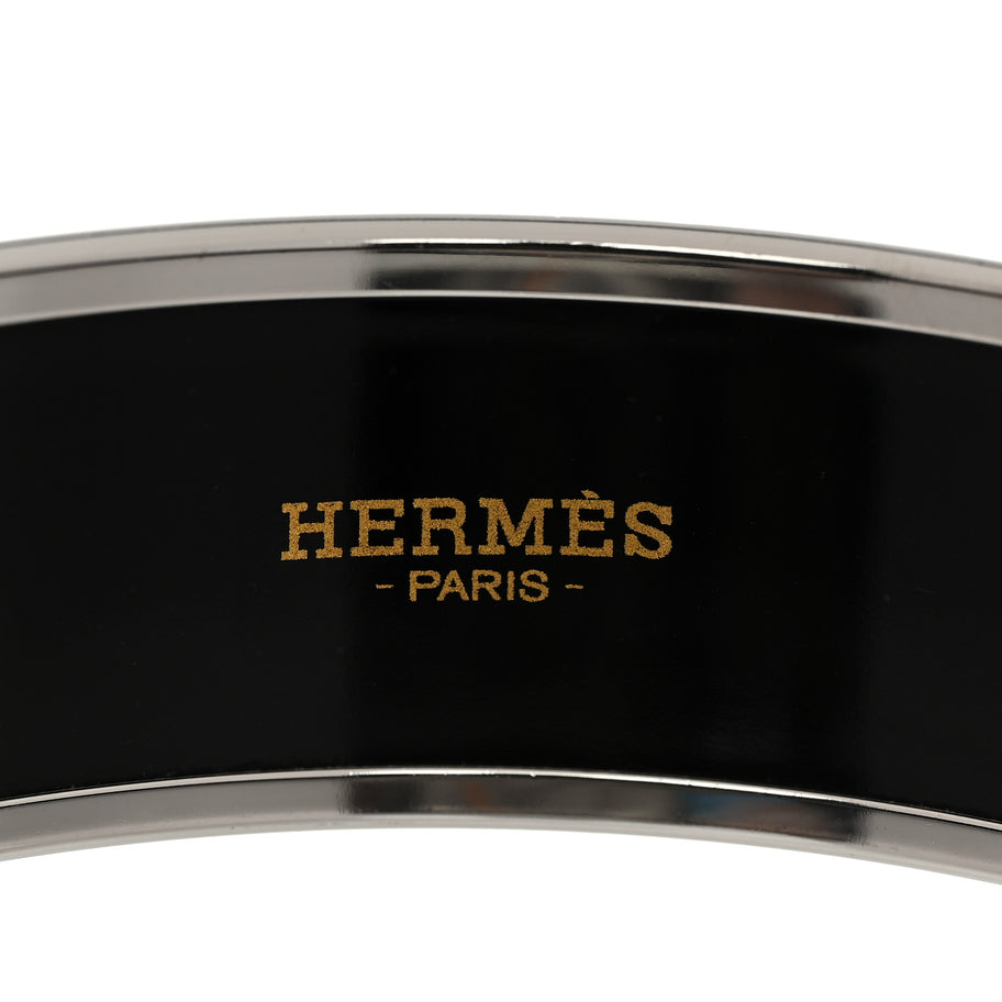 Hermes Enamel Printed Wide Balcons du Guadalquivir Bracelet 70 Silver Image 4