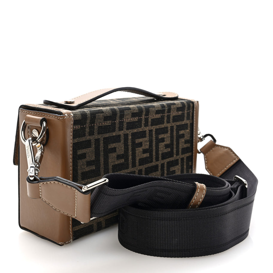 Fendi Recycled Fabric Jacquard Vitello King FF 1974 Baguette Soft Trunk Phone Pouch Tobacco Moro Sand Image 3