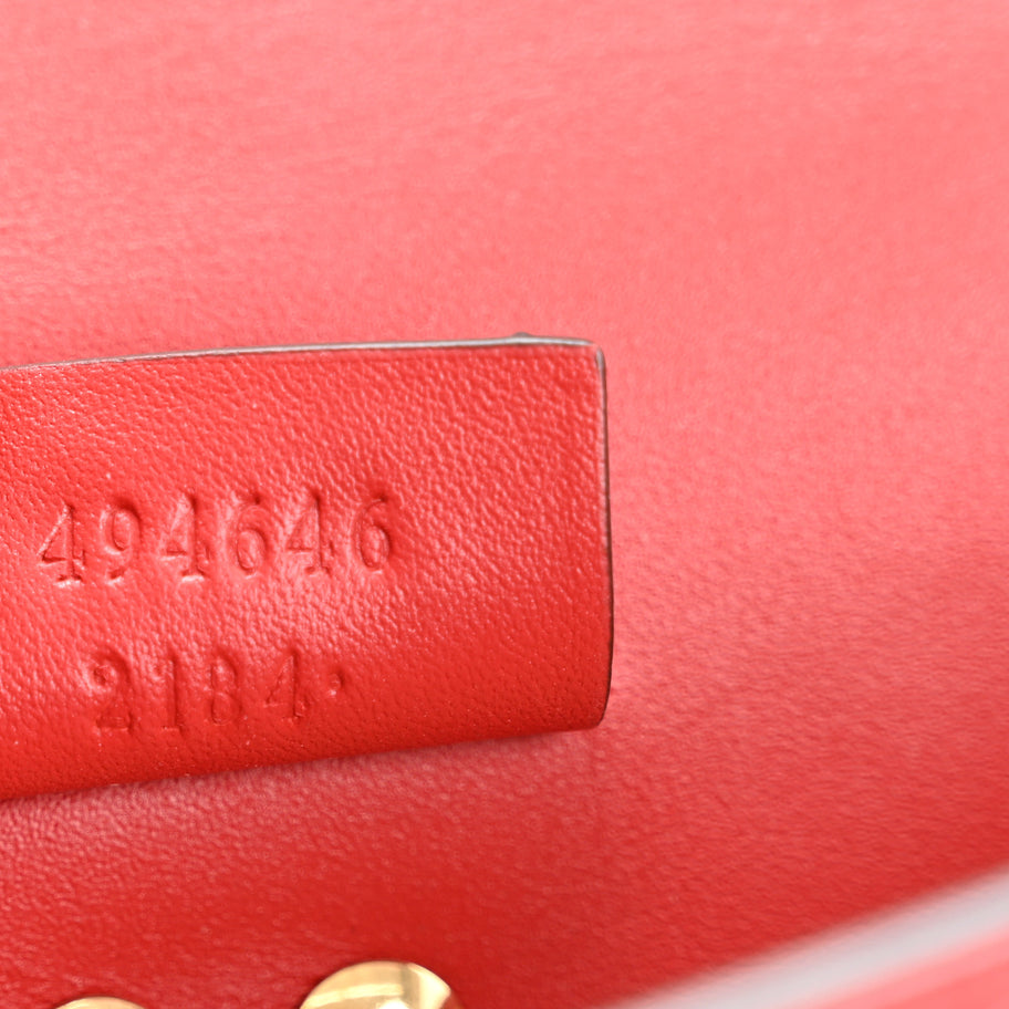 Gucci Calfskin Super Mini Sylvie Chain Shoulder Bag Hibiscus Red Image 7