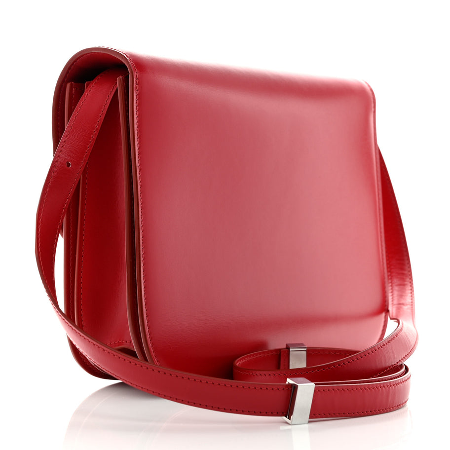 Celine Smooth Calfskin Medium Classic Box Flap Bag Red Image 4