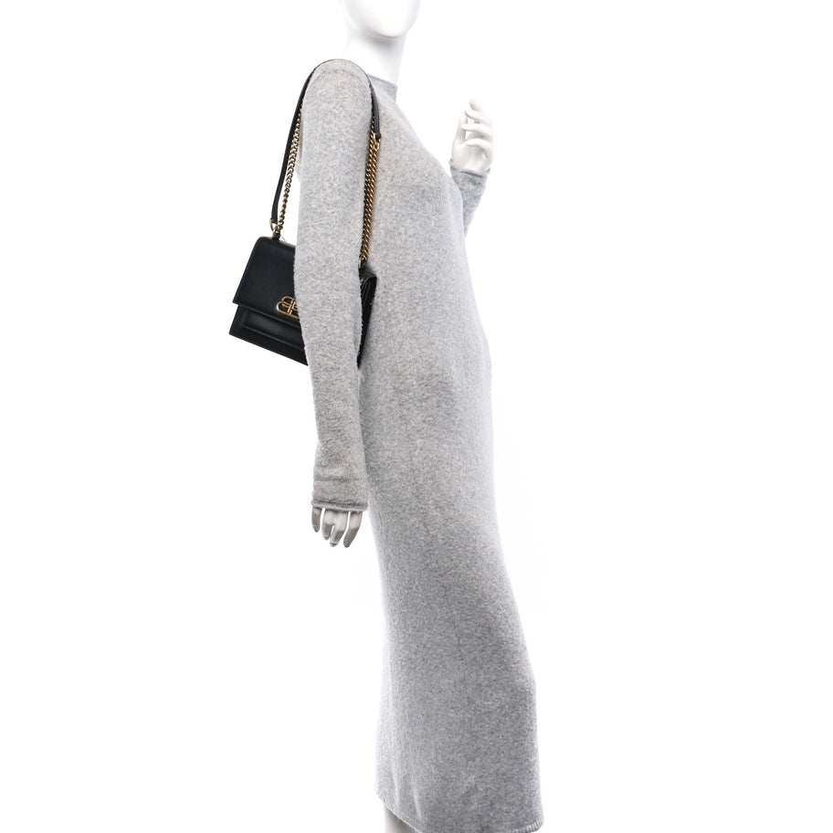 Balenciaga Box Calfskin S Sharp Chain Shoulder Bag Black Image 2