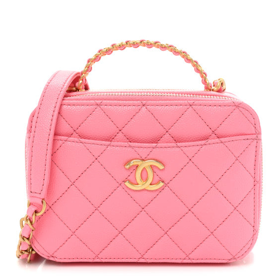 Chanel Caviar Quilted Pick Me Up Mini Vanity Case Pink Image 1