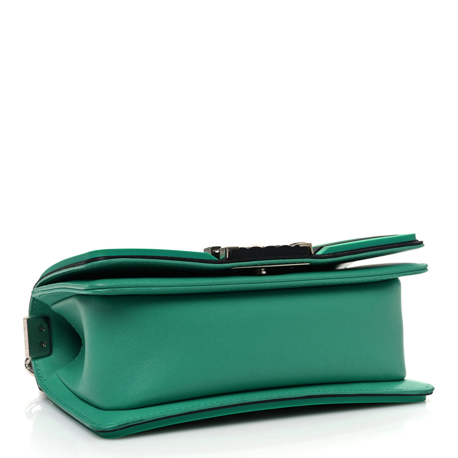 Chanel Lambskin Rubber Quilted Small Tone Boy Flap Green Black Image 4