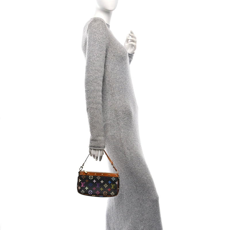  Louis Vuitton Monogram Multicolor Pochette Accessories Black