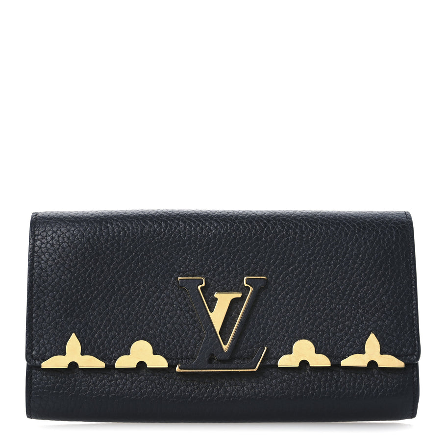 Louis Vuitton Taurillon Embellished Capucines Long Wallet Black Image 1
