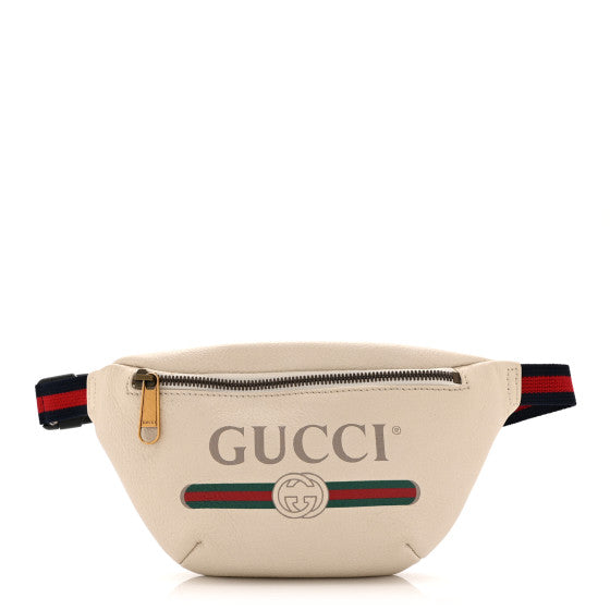 Gucci Grained Calfskin Small Logo Belt Bag White Image 1