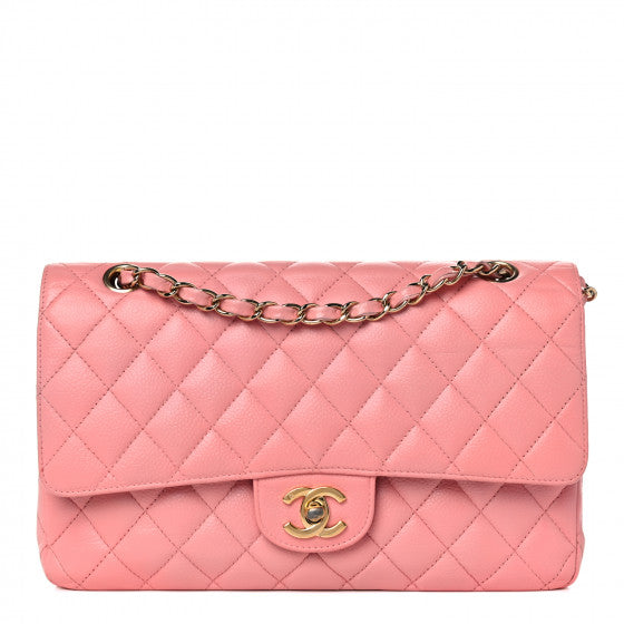  Chanel Caviar Quilted Medium Double Flap Pink
