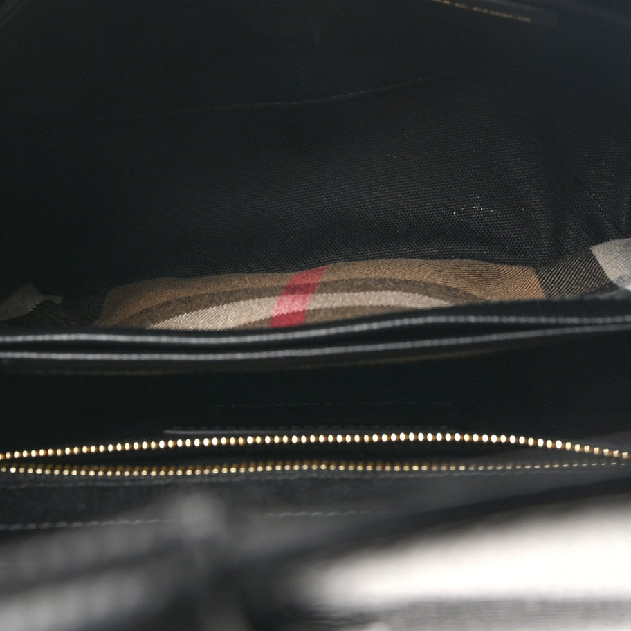 Burberry Derby Calfskin House Check Small Camberley Black Image 5