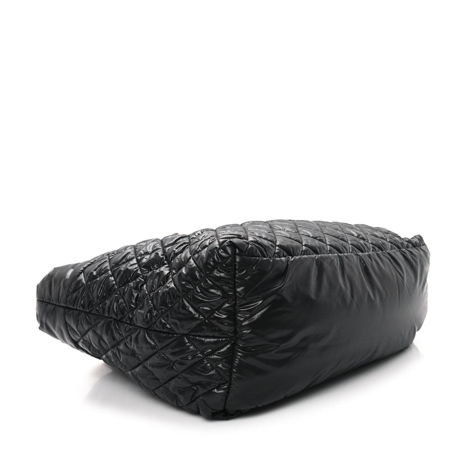 Chanel Nylon Quilted Large Coco Cocoon Tote Black Image 4