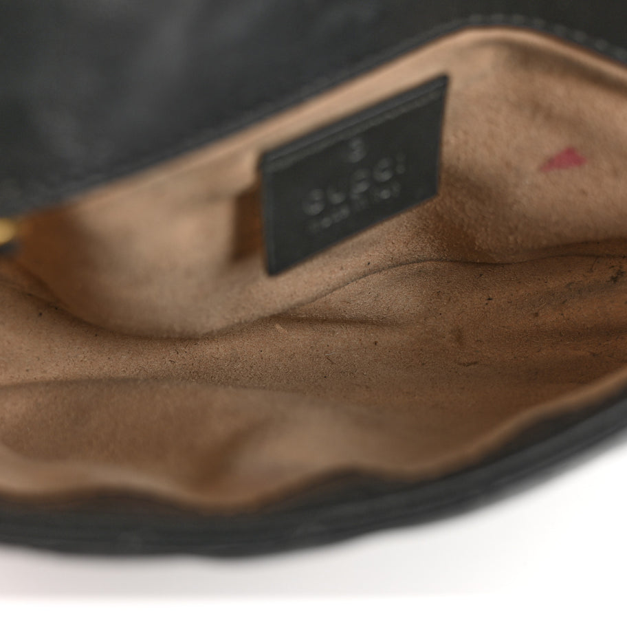 Gucci Calfskin Matelasse Super Mini GG Marmont Shoulder Bag Black Image 5