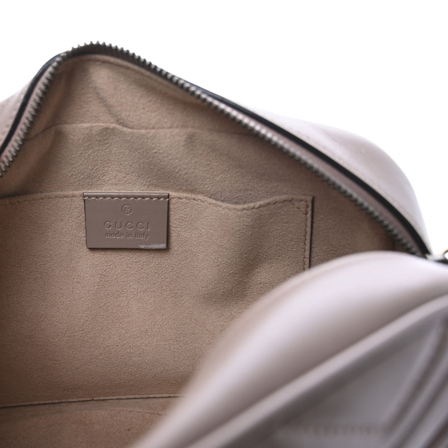 Gucci Calfskin Matelasse Small GG Marmont Chain Shoulder Bag Porcelain Rose Image 6