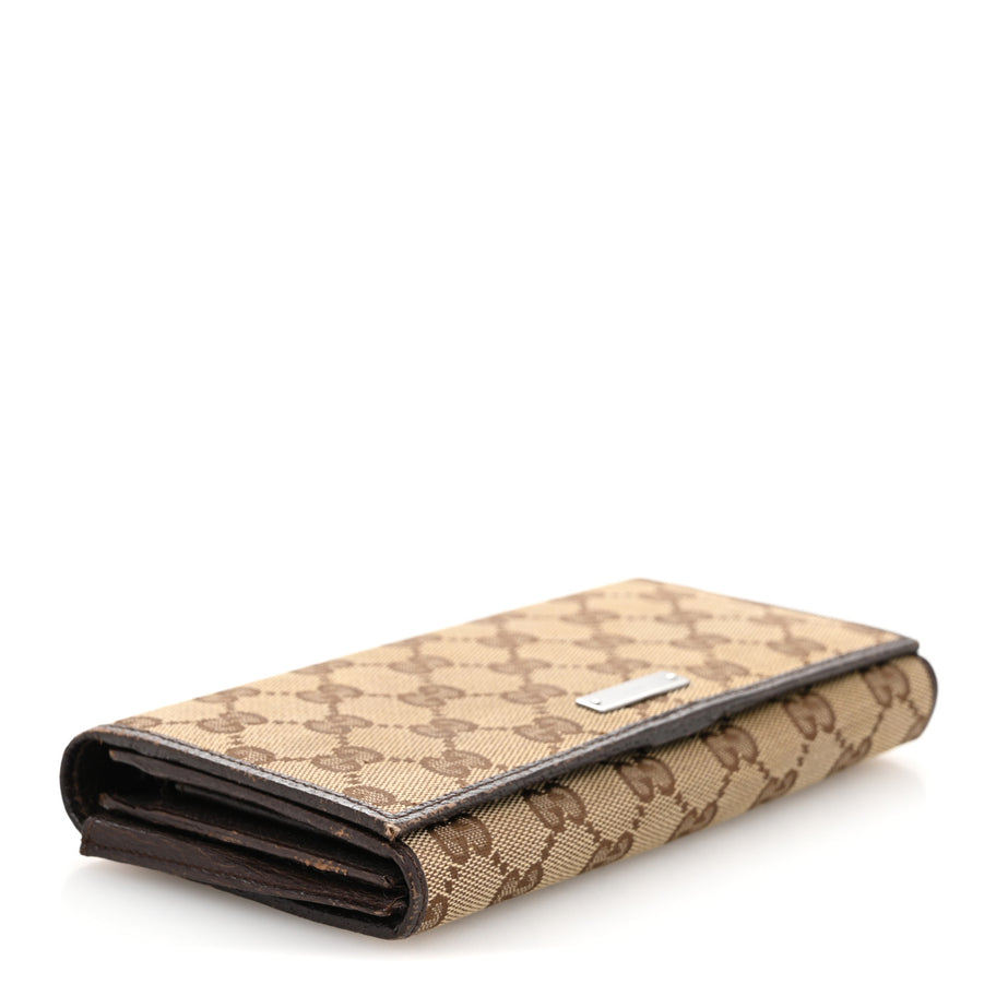 Gucci Monogram Metal Bar Chain Wallet Dark Brown Image 4